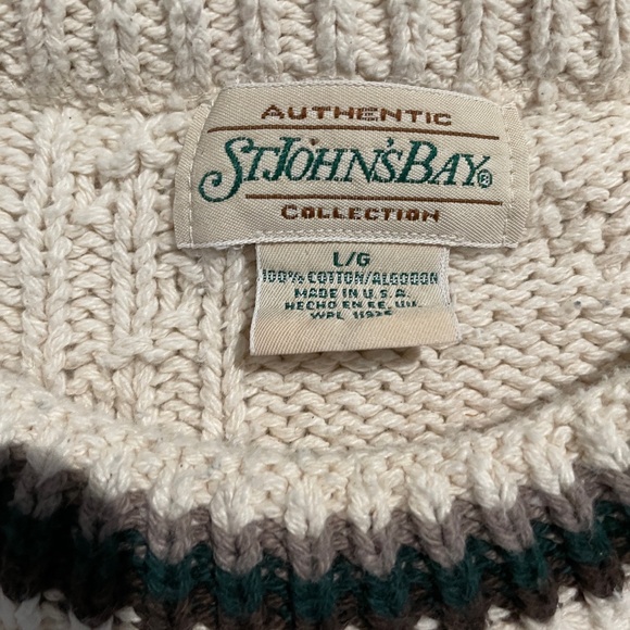 Vintage St. John's Bay sweater with chunky cable-stitched duck and goose - Picture 5 of 5